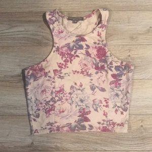 AE floral racer-back crop top